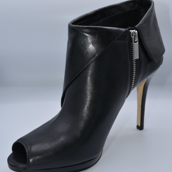MICHAEL by Michael Kors - Kendra Peep Toe Bootie - Black Leather - 9M - Picture 6 of 12